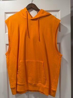 Zara Vibrant Orange Hooded Sleeveless Top